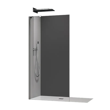 Душевая перегородка Koer SR SP02-100x200-TR-07 Walk-In прозрачное стекло Easy Clean 8мм, графит (KR5397) KR5397 фото