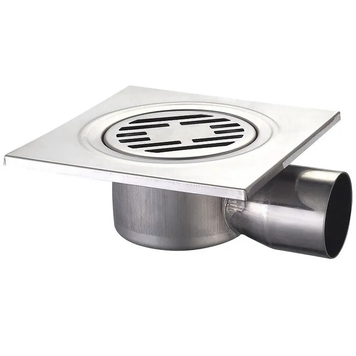 Душовий трап MIXXUS DRAIN-04-15x15-90 з нерж. сталі SUS304 150x150мм, кутовий відвід (Колір нерж) (MI3420) MI3420 фото