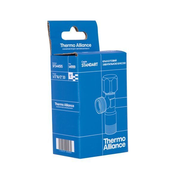 Кран угловой Thermo Alliance Standart (ручка шестигранник) с вент.буксой 1/2"Н х 1/2"Н SF3441515 SD00021097 фото