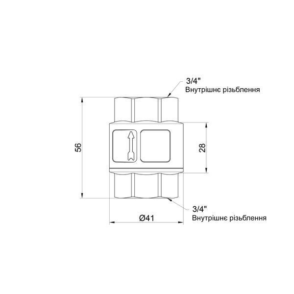 Обратный клапан Thermo Alliance Standart с латунным штоком 3/4"ВВ усиленный TAS246W20 SD00053676 фото