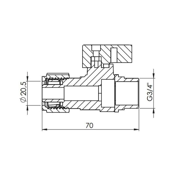 Кран кульовий обтискний SD Forte 20х3/4" НР SF262W20 SD00023058 фото