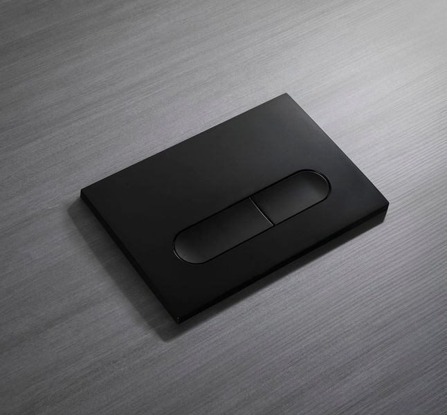 Панель смыва Koer KT-0608-05 240x160x10mm пластиковая, кнопка закругленная (цвет черный матовый) (KR6125) KR6125 фото