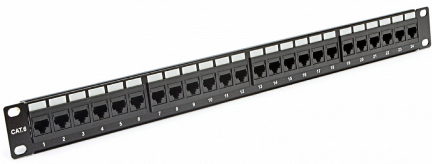 Патч-панель EPNew 19" 24xRJ-45 UTP, Cat.6, dual type (6PLH-240BK) 15396/300157 фото