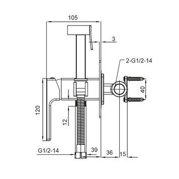 Смеситель для гигиенического душа Koer KB-23009-05 (Цвет черный) (KR3511) KR3511 фото