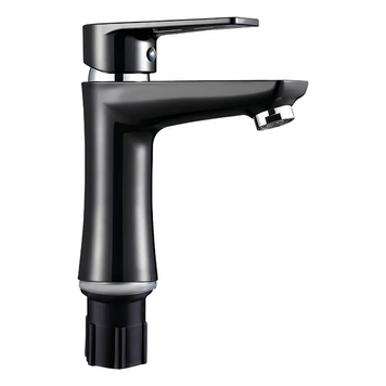Смеситель для умывальника Plamix Oscar-001 Black (с подводкой) (PM0613) PM0613 фото