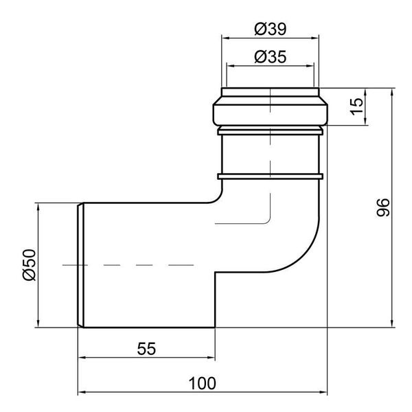 Редукция канализационная TA Sewage 50х32 угловая SD00034577 фото