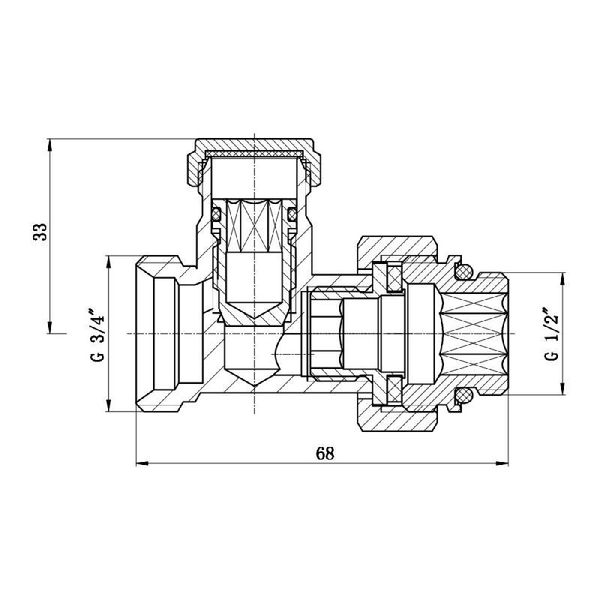 Кран буксовый SD Forte 3/4"х1/2" для радиатора нижний SF253W15 SD00021150 фото