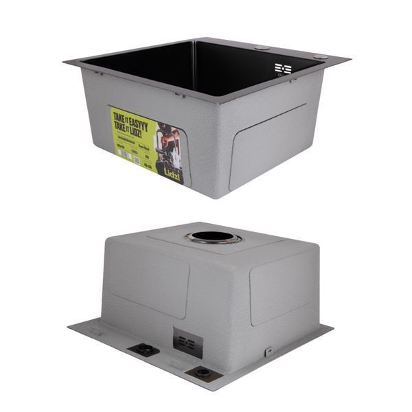 Акционный набор Lidz: мойка H4545 Black PVD Decor 2,5/0,5 мм + Смеситель Aria для кухни с гибким изливом (k35) Black SD00057348 фото