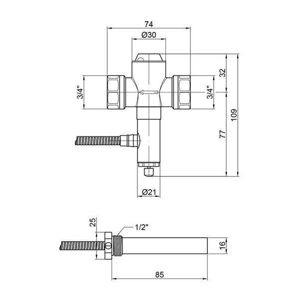 Клапан теплового сброса Icma 3/4" №608 SD00005050 фото