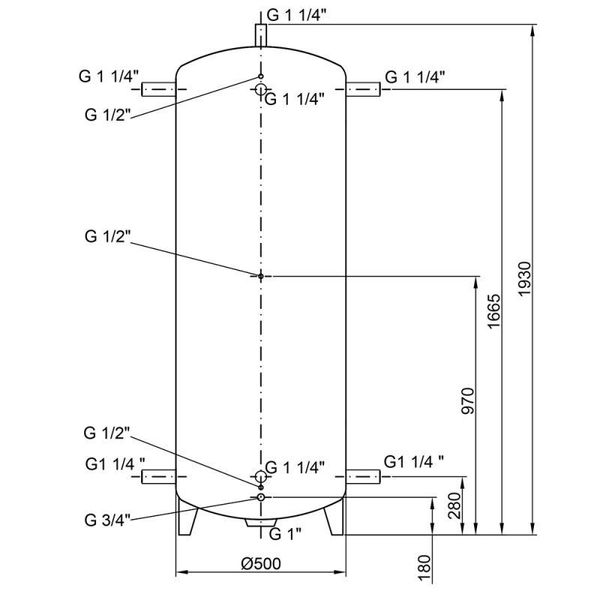 Теплоакумулятор Thermo Alliance TA-TAM-00 300 без ізоляції SD00047696 фото