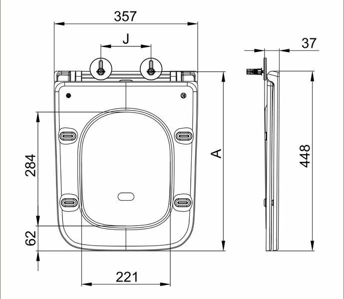 Подвесной унитаз Mixxus Premium Quadro-0302-R Black 530x360x365mm, система смыва RIMLESS (MP6455) MP6455 фото