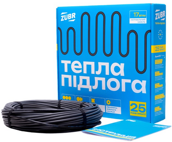 Нагрівальний кабель ZUBR DC Cable 17 / 345Вт / 20м (4820120222351) 51512/49345 фото