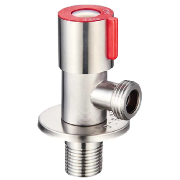 Кран для подключения сантехприборов Zerix VAL-02-1/2x1/2 с нерж. стали (красный) (ZX4938) ZX4938 фото