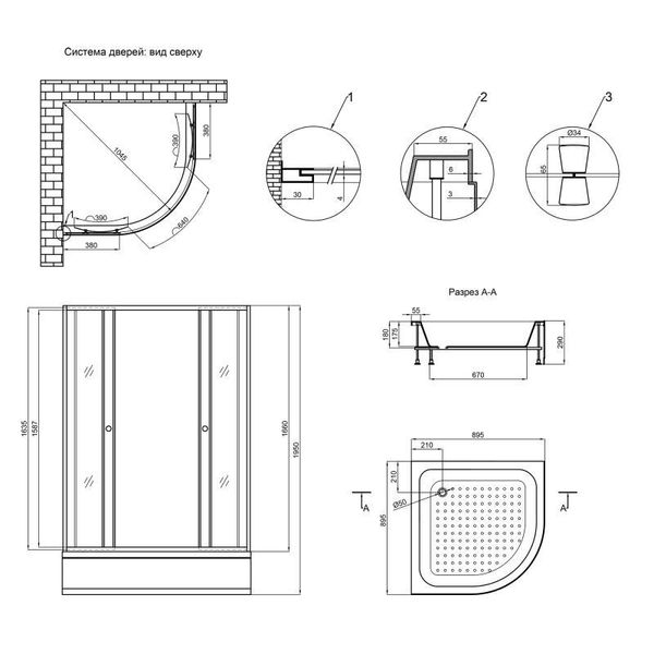 Lidz 4мм фиксированное стекло с рисунком Linie WIEŻA SC90x90.MID.L SD00049013 фото