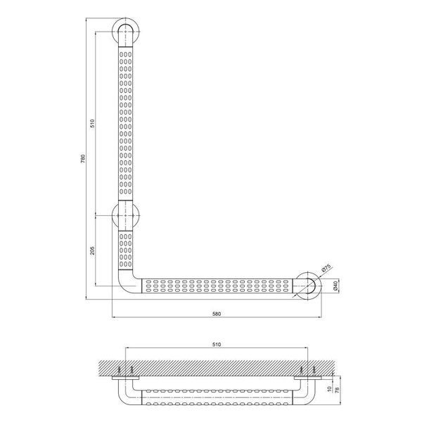 Поручень універсальний Qtap Freedom 700х500 White QT2291CZ6003W SD00045975 фото