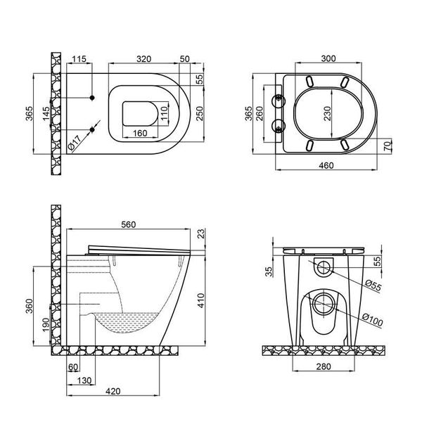 Унітаз підлоговий Qtap Swan безобідковий із сидінням Soft-close QT16223178W SD00045432 фото