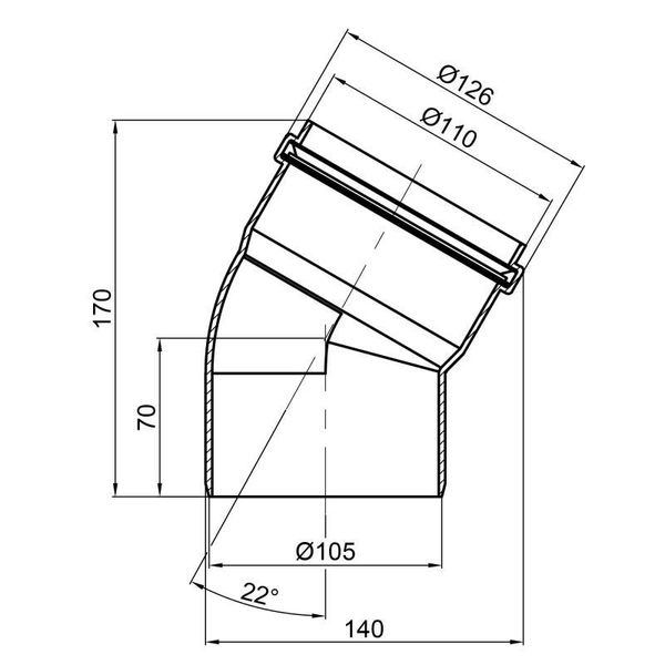 Коліно PPR каналізаційне TA Sewage 110, 22° SD00034414 фото
