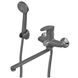 Смеситель для ванны Plamix CEZAR-006 EURO SET Graphite, со шлангом, лейкой и кронштейном (PM0691) PM0691 фото 1