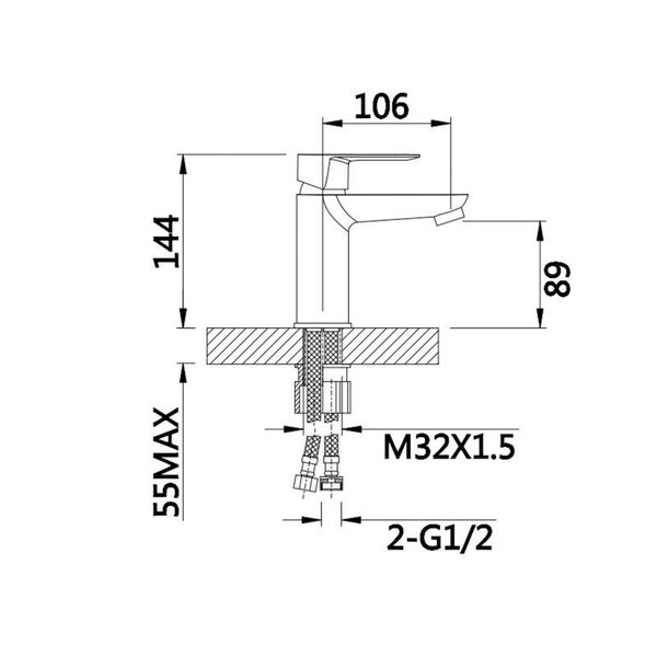 Змішувач для раковини Lidz Latwa 001 (k35) LDLAT001WHI45423 White SD00051547 фото