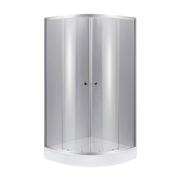Lidz Набор: Душевая кабина Latwa SC90x90.SAT.LOW.DGR, полукруглая, стекло тонированное 4&nbsp;мм + Душевой поддон Kapielka ST90x90x14 SD00055614 фото