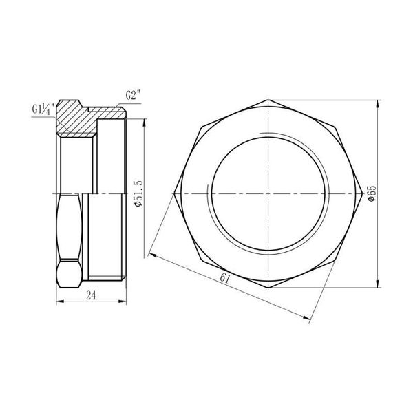 Футорка Thermo Alliance Forte 2"х1 1/4" В нікельована SF3745032 SD00002738 фото