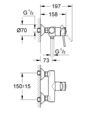 BAUCLASSIC СМЕТИК GROHE ДЛЯ ДУША 1/2" 32 867 000 фото