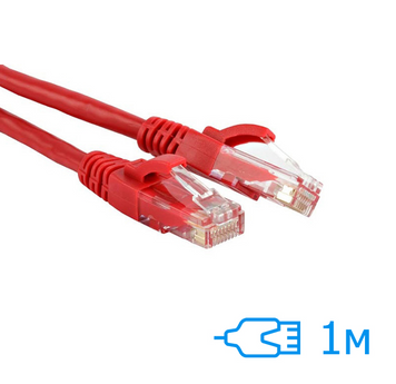 Патч-корд Kingda 1м UTP Cat.5e литий червоний RJ45, CU (PAUT3100-Rd) 11295/2473 фото