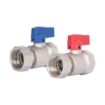 Комплект кранов шаровых Thermo Alliance Standart 1"ВВ прямой, PN40, с накидной гайкой TAS262RBW25 SD00054733 фото
