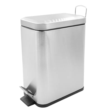 Мусорное ведро с плавным закрытием прямоугольное Zerix Sansa-TC0105 SS Color 5л цвет нержавейка (ZX5893) ZX5893 фото