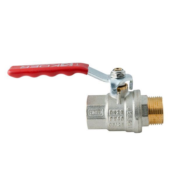 Кран кульовий ГШВ KOER EXTREME KE.215-20 - 3/4" FM ручка "важіль" червона (KR5751) KR5751 фото