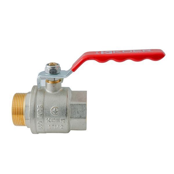 Кран кульовий ГШВ KOER EXTREME KE.215-40 - 1 1/2" FM ручка "важіль" червона (KR5754) KR5754 фото