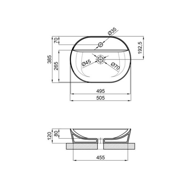 Раковина-чаша Qtap Scorpio 505х385х120 Matt black QT142202MBMB SD00052914 фото