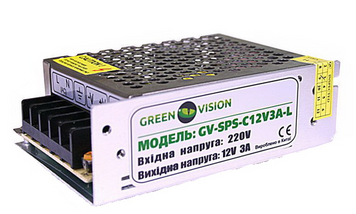 Імпульсний блок живлення GreenVision GV-SPS-C 12V3A-L (36W) 7367/2795 фото