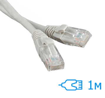 Патч-корд Cablexpert 1м UTP Cat.5e литий сірий RJ45, CCA (PP12-1M) 11296/2474 фото