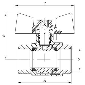 Кран шаровый Waterpro 1/2" ГГБ (стальная бабочка) (WP2909) WP2909 фото
