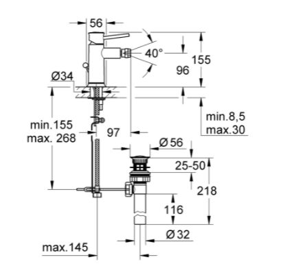 BAUCLASSIC СМЕТИК GROHE ДЛЯ БІДЕ 1/2" 32 864 000 фото