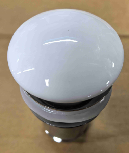 Донный клапан для раковины Koer PW-07-11 1 1/4'' с переливом автоматический СLICK-СLACK (Белая керам.накл.) (KR5784) KR5784 фото