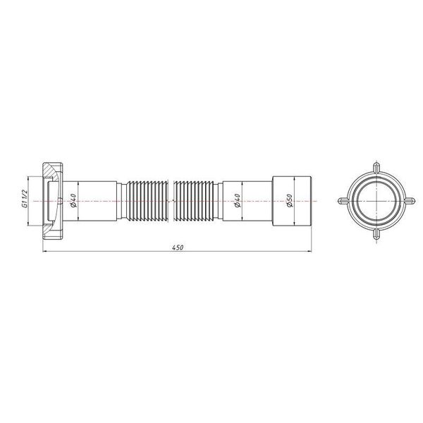 Гибкая труба Lidz (WHI) 60 01 G002 01 с накидной гайкой 1 1/2" длина 1200 мм SD00042776 фото