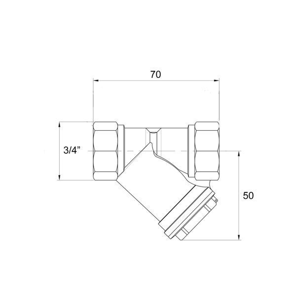 Фильтр косой Icma №50 грубой очистки 3/4" латунный SD00053613 фото