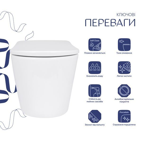 Унитаз подвесной Qtap Scorpio ML Ultra Quiet 520&times;365&times;365 мм, с сиденьем Soft-close MagLock, White QTSCOML26W49624 SD00055748 фото