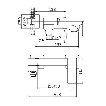 Смеситель для ванны Haiba Monaco 009 (HB9653) HB9653 фото