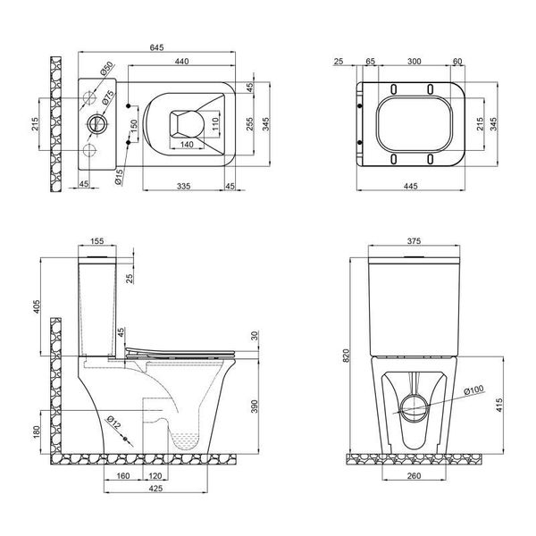 Чаша унитаза Qtap Kalao QT08221213AW1 SD00050599 фото