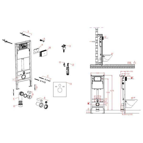 Комплект: Koer TB-0301 Smart Унитаз-биде подвесной TB-0101 с электронным управлением + Инсталляция KT-0409 + панель KT-0609-01 Chrome (KR6116) KR6116 фото
