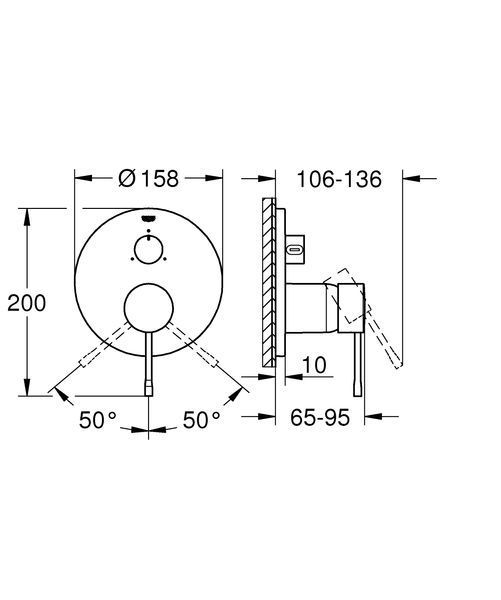 Змішувач прихованого монтажу на 3 споживача Grohe Essence New (24092001) 24092001 фото