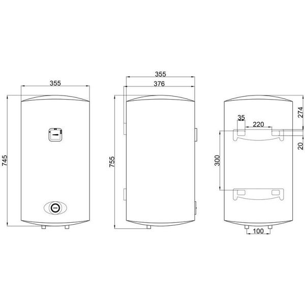 Водонагреватель электрический Thermo Alliance 50 л SLIM вертикальный, мокрый ТЭН 1,5 кВт D50V15Q1 SD00042063 фото