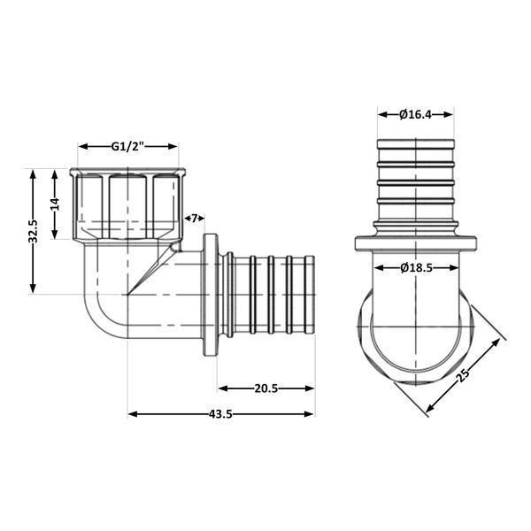 Угол натяжной Icma №1037 d20х2,8-1/2"В 851037ADGW05 SD00053886 фото