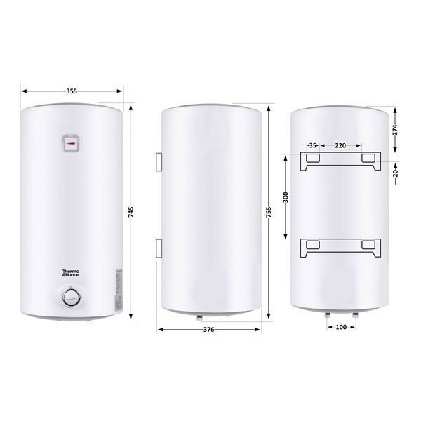 Водонагреватель электрический Thermo Alliance 50 л SLIM вертикальный, мокрый ТЭН 1,5 кВт D50V15Q1 SD00042063 фото