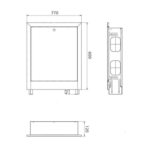 Thermo Alliance Шкаф коллекторный внутренний №3 770х600x120 (0,5 мм) Белый глянец SD00052728 фото