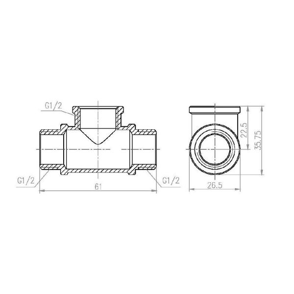 Трійник SD Forte 1/2" ВНН SF36615 SD00002665 фото