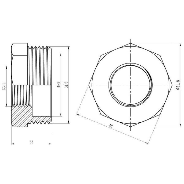 Футорка SD Forte 1" 1/2х3/4" НВ SF3744020 SD00002743 фото